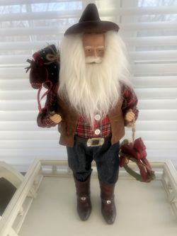 COWBOY SANTA CLAUS 20” Tall