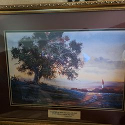 Framed Bluebonnets Psalms 121:1 Bible Verse Print Wade Butler 96