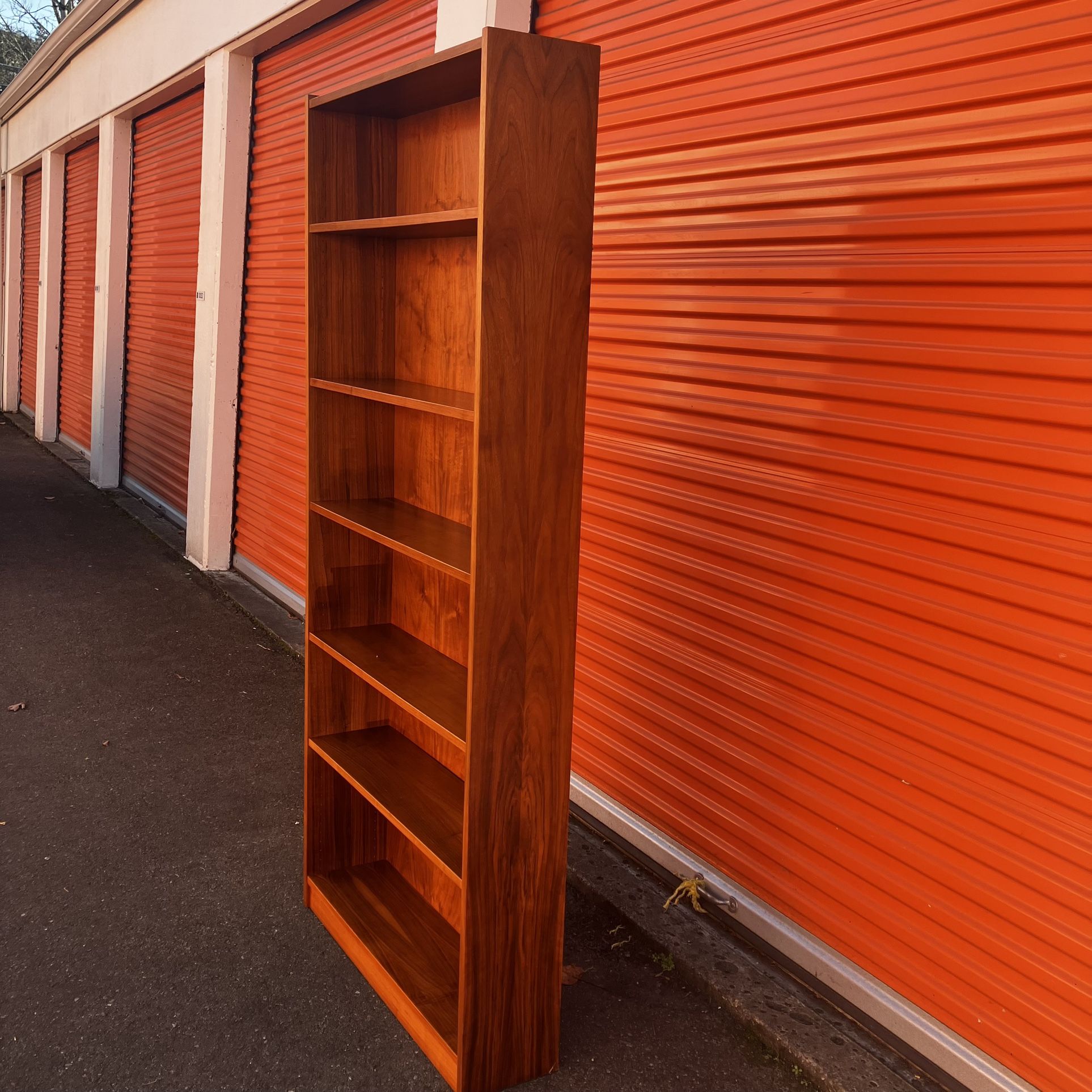 Tall Vintage Mid Century Teak Bookshelf