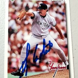 Autographed, 1992 Upper Deck Baseball #412 Greg Cadaret,New York Yankees