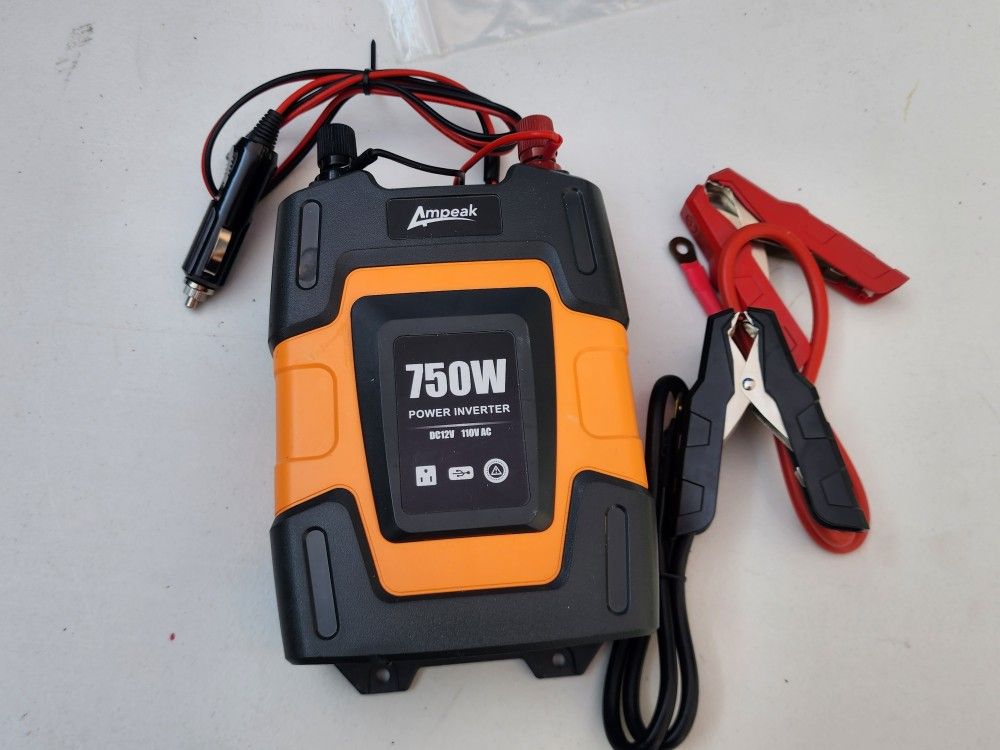Ampeak 750W Power Inverter 4.8A Dual USB Ports 2 AC Outlets Car Inverter DC 12V to AC 110V