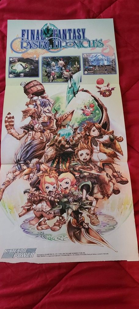 2004 Final Fantasy Crystal Chronicles Gamecube Nintendo Power Poster Official