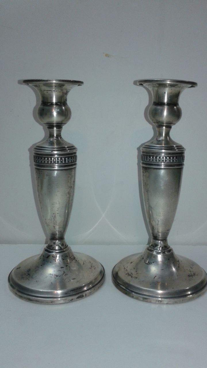 $72 Pair of Sterling Silver Candlesticks (about 15 ounces each)