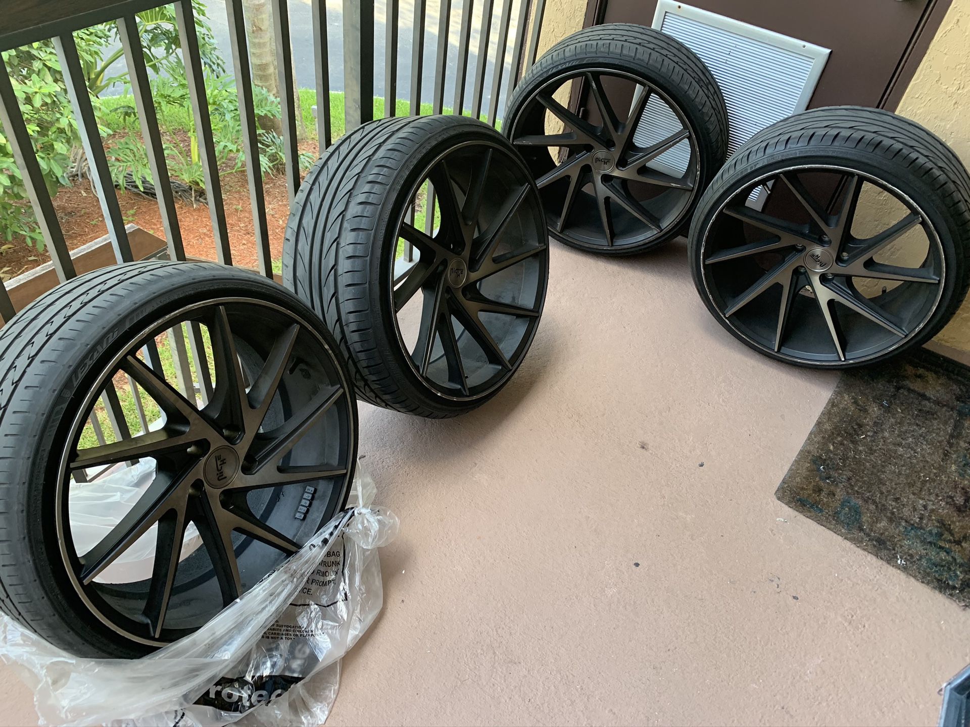20” niche rims and tires off of my Acura tls