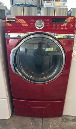 Samsung Front Load Dryer Red with SteamDry