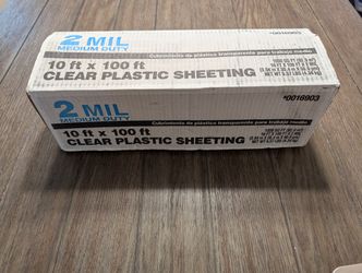 2 MIL Medium Duty 10ft x 100ft Clear Plastic Sheeting