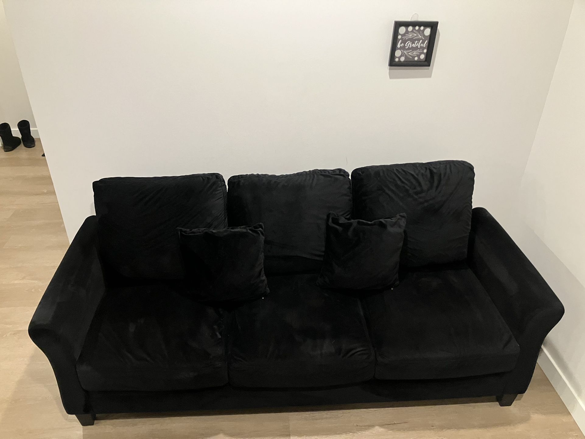 Black 3-Seater Sofa with Cushions β Great Condition β Bronx Local Pickup Only