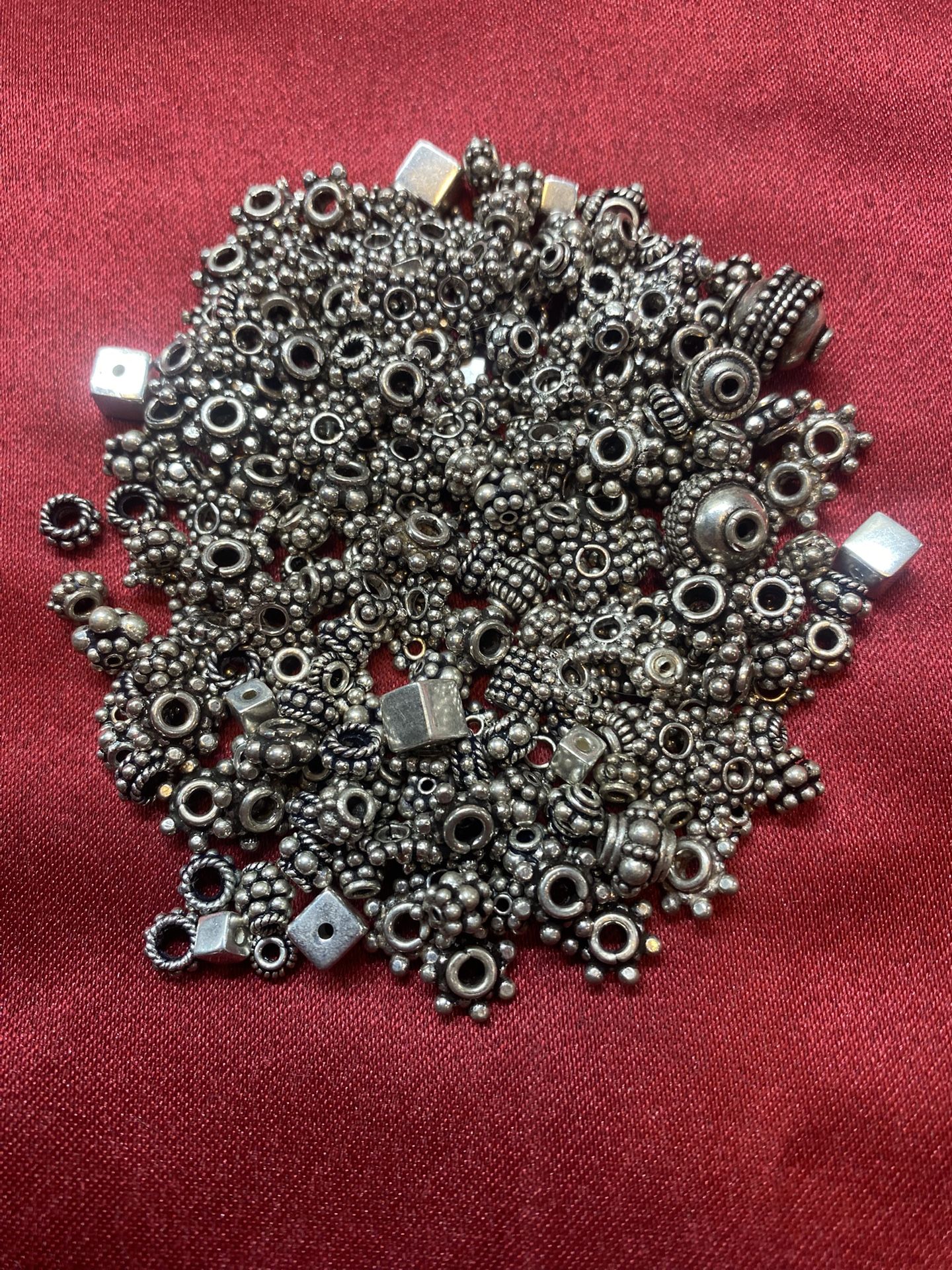 166 Grams Lot Of Beads Sterling Silver 925 Use or 5.8 Ounces Scrap