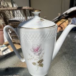 Edelstein Bavaria Germany Porcelain Teapot or Coffee Pot Hand Painted Flowers