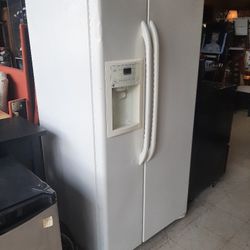 Off White Side By Side refrigerator 