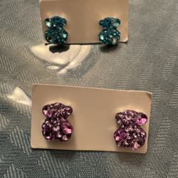 Aretes Osito De Plata.925. 2 Pares Por $22 // Sterling Silver .925  Bear Earrings 2 Pairs For $22 