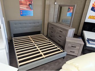 Gray rustic bedroom set