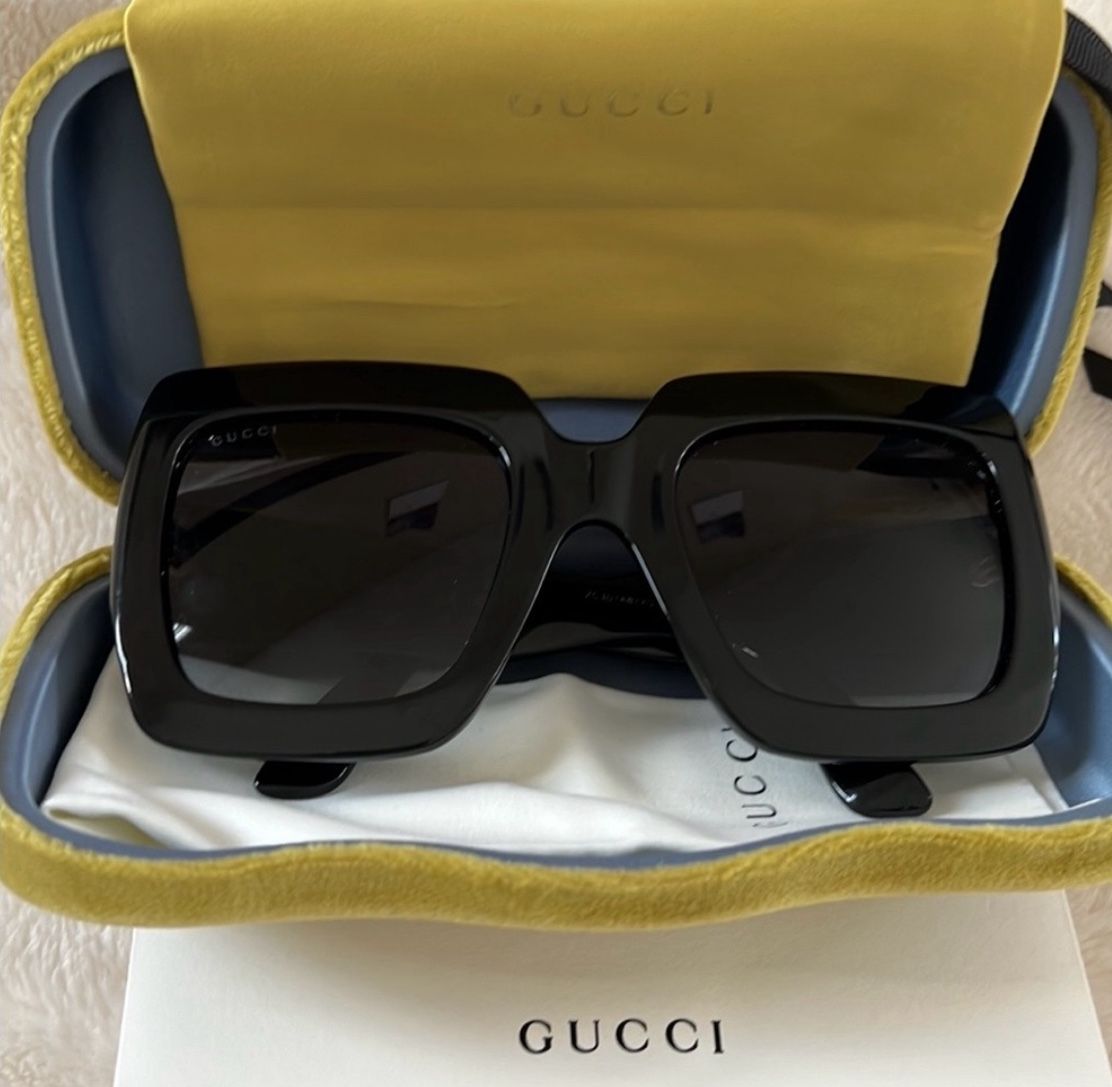 Gucci Grey Gradient Oversized Square Sunglasses