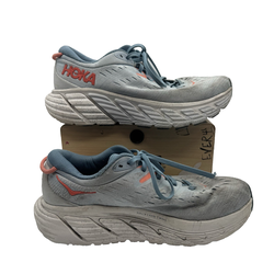 HOKA Gaviota 4 Men’s 9 D Running Shoes Low Top Lace Up Mesh Gray Blue Orange