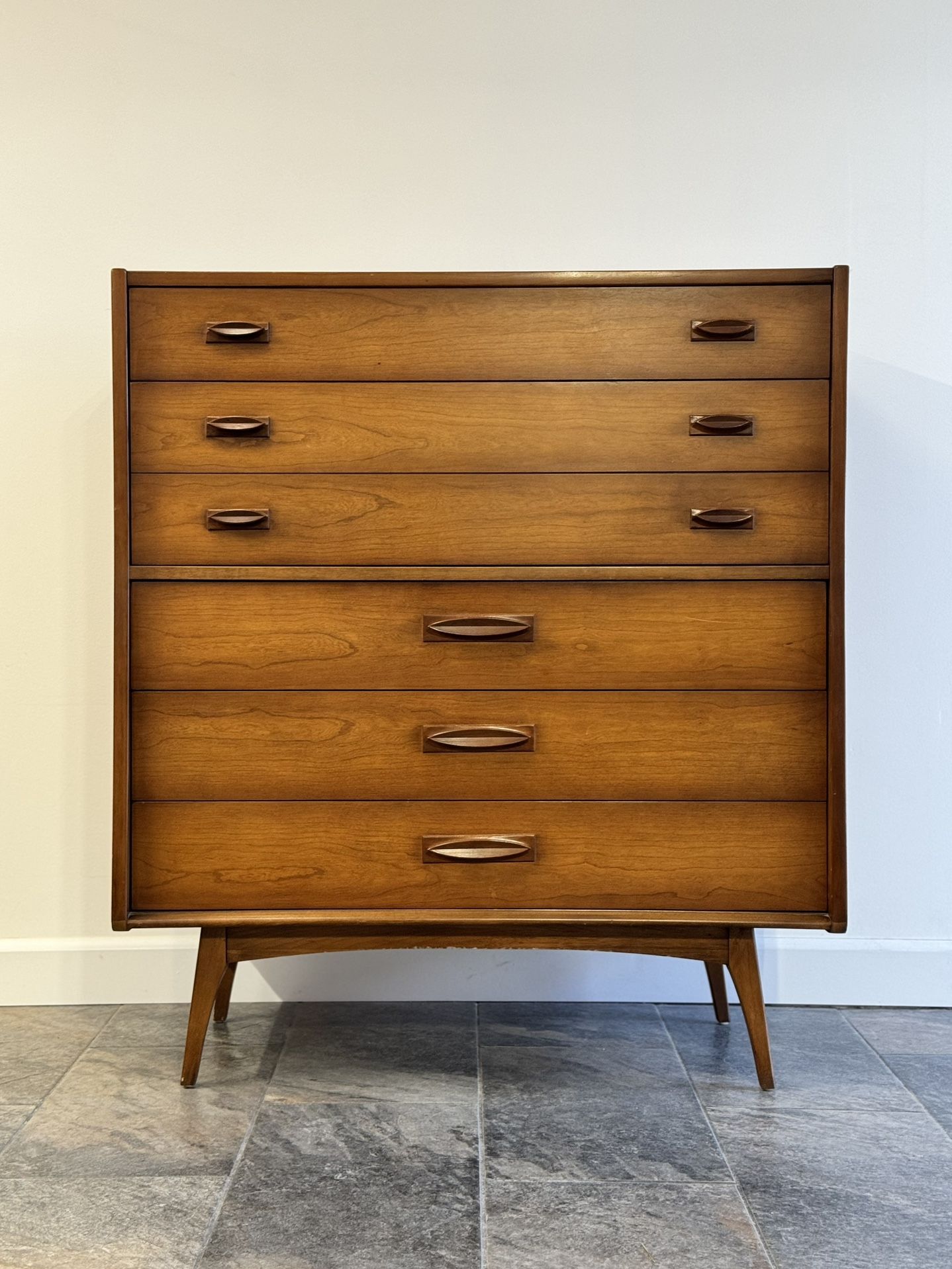 Vintage Mid-Century Modern Tallboy Dresser