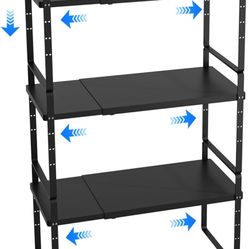 Expandable Cabinet Shelf Organizer, Stackable Kitchen Pantry Counter Storage,
