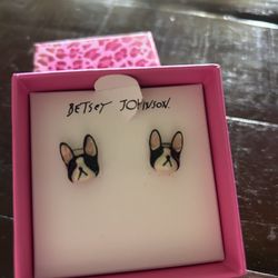 Betsy Johnson French Bulldog Ear Rings 