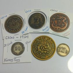 Set Of (6) China Coins 