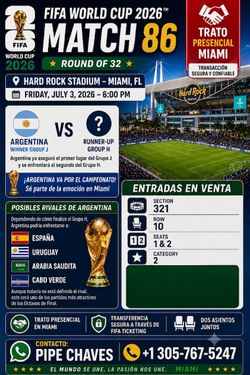 M86 tickets Argentina