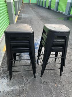 Black Metal Bar Stools lot of 10