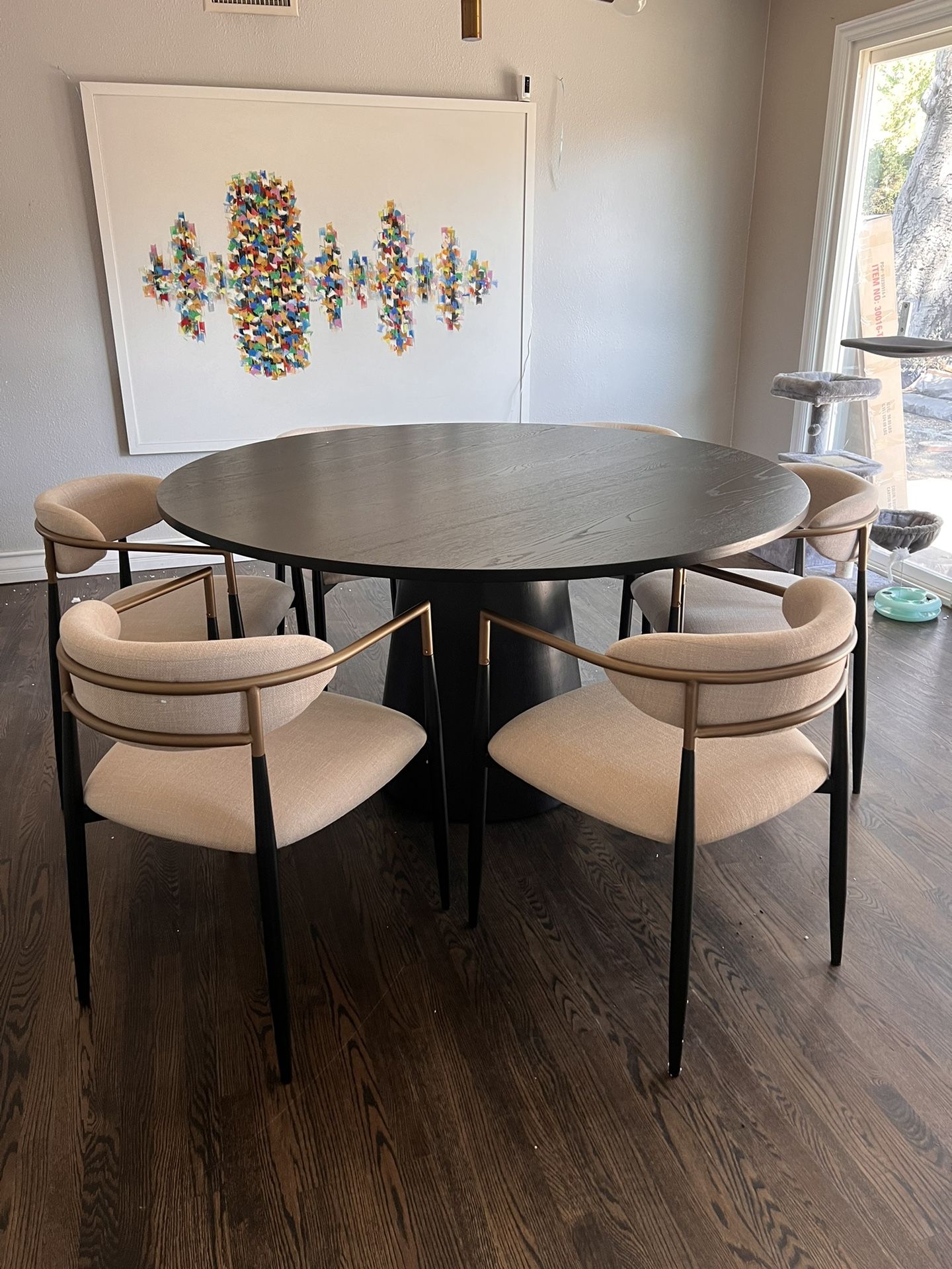 Black Round Dining Table Set 7pc Set Free Delivery Arhaus Jagger Dupe Dining Chairs Black Round Dining Table Set 7pc Set Free Delivery Arhaus Jagger Dupe Dining Chairs