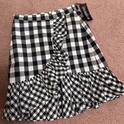 New Xs 00 black checkered dolls kill ruffle short skirt
