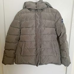 Grey parka winter jacket