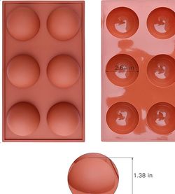 Set Of 2 Silicone 6 Large 2.7” Holes For Hot Chocolate Bomb Mold - Brand New