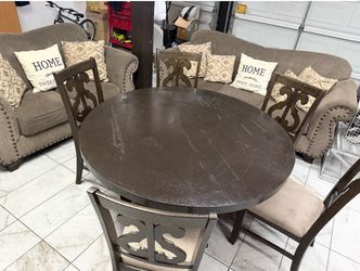 Living room set sofa loveseat & dining table set