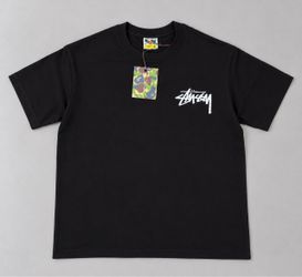 Black Stussy x Bape Graphic Tee