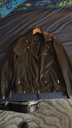 AllSaints Genuine Leather Lamb Motorcycle Jacket Men’s