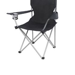 Folding Camp Chair with Cup Holder, black,Adult