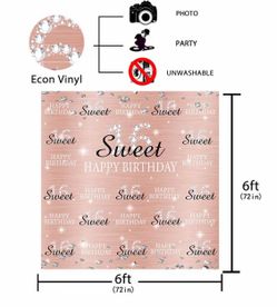 Sweet 16 Backdrop Banner 6x6