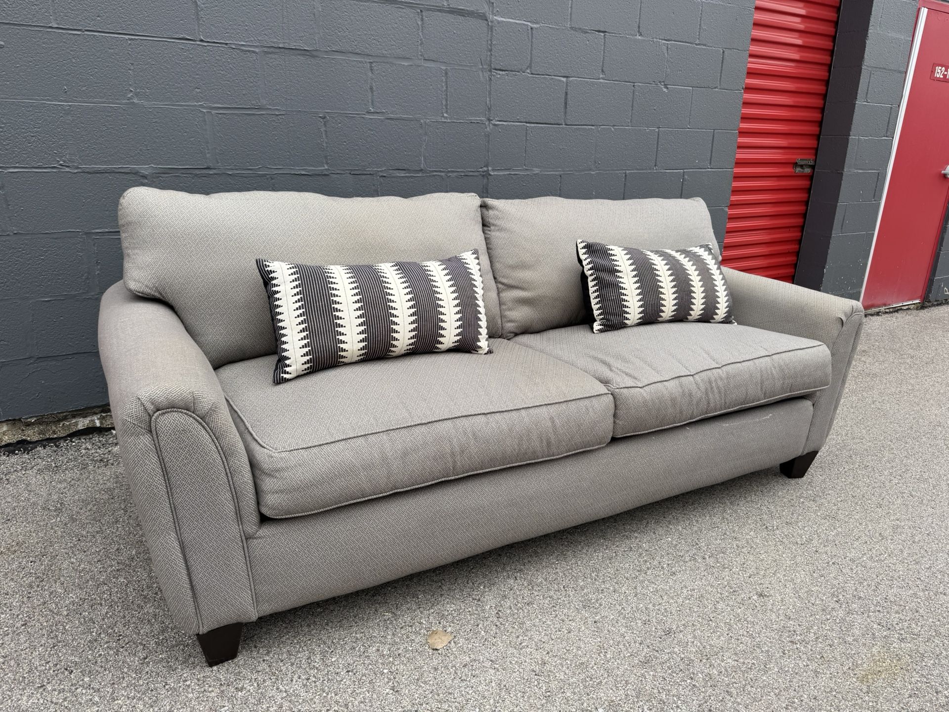 Cozy Grayish Two Seater Couch! ***Free Curbside Delivery***