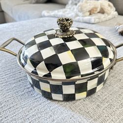 MacKenzie-Childs Casserole Dish, Courtly Check 3 Q
