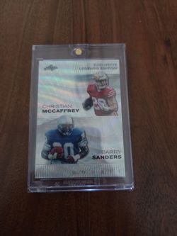 2023 Leaf Metal Special Christian McCaffrey Barry Sanders Silver Wave /25