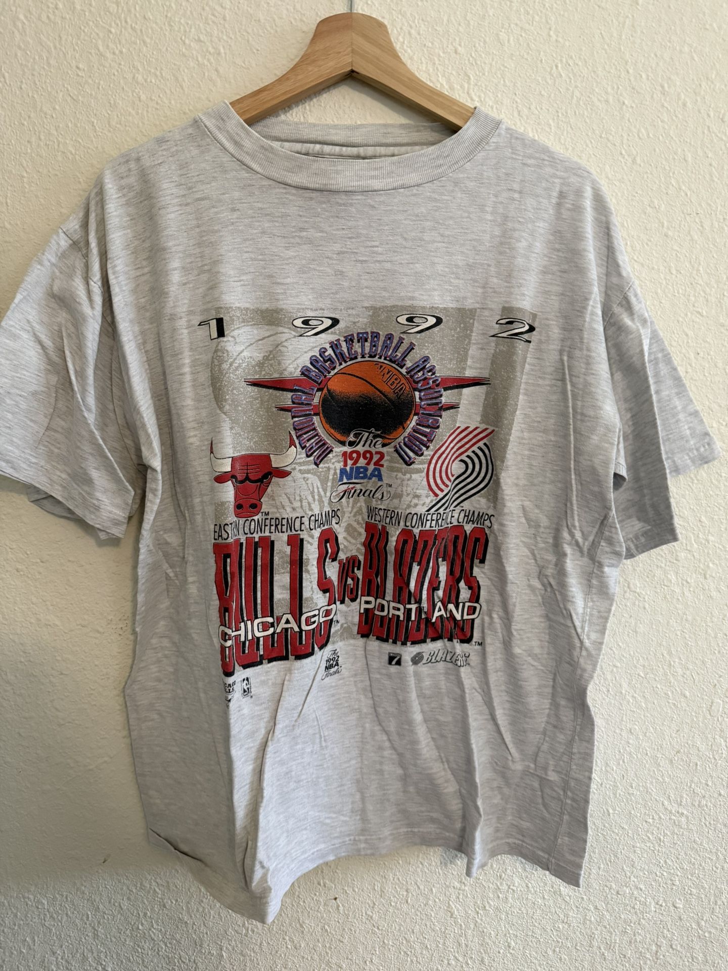 Vintage 1992 NBA finals Shirt Blazers Vs Bulls