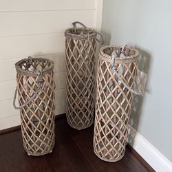 Three Large Floor Candle Holders