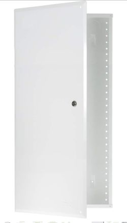 Legrand - OnQ Media Enclosure with Hinged Door, 28 Inch Metal Media Box with Key Lock, Cable Management Box to Hide Cords and Store Devices, Color, EN