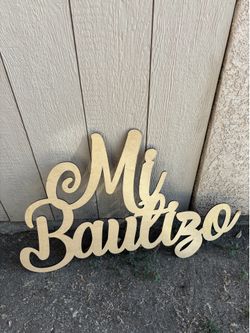 Mi bautizo wooden sign