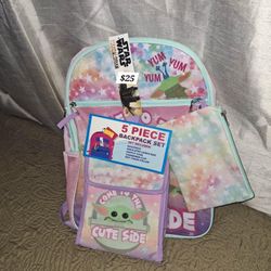 Baby Yoda Backpack Set