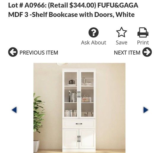 White Bookcase/ Display Cabinet