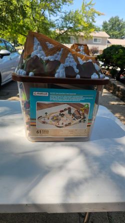 61 piece wooden train set