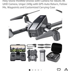 Holy Stone HS440D Drones with Camera for Adults 4K UHD Camera, Unger 249g with GPS Auto Return, Follow Me, Waypoints and Customized Carrying Case
