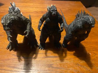 3 Godzilla action  figures
