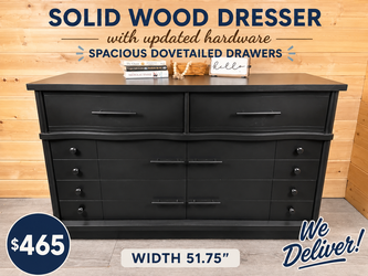 Solid Wood Dresser with Dovetail Drawers – $465