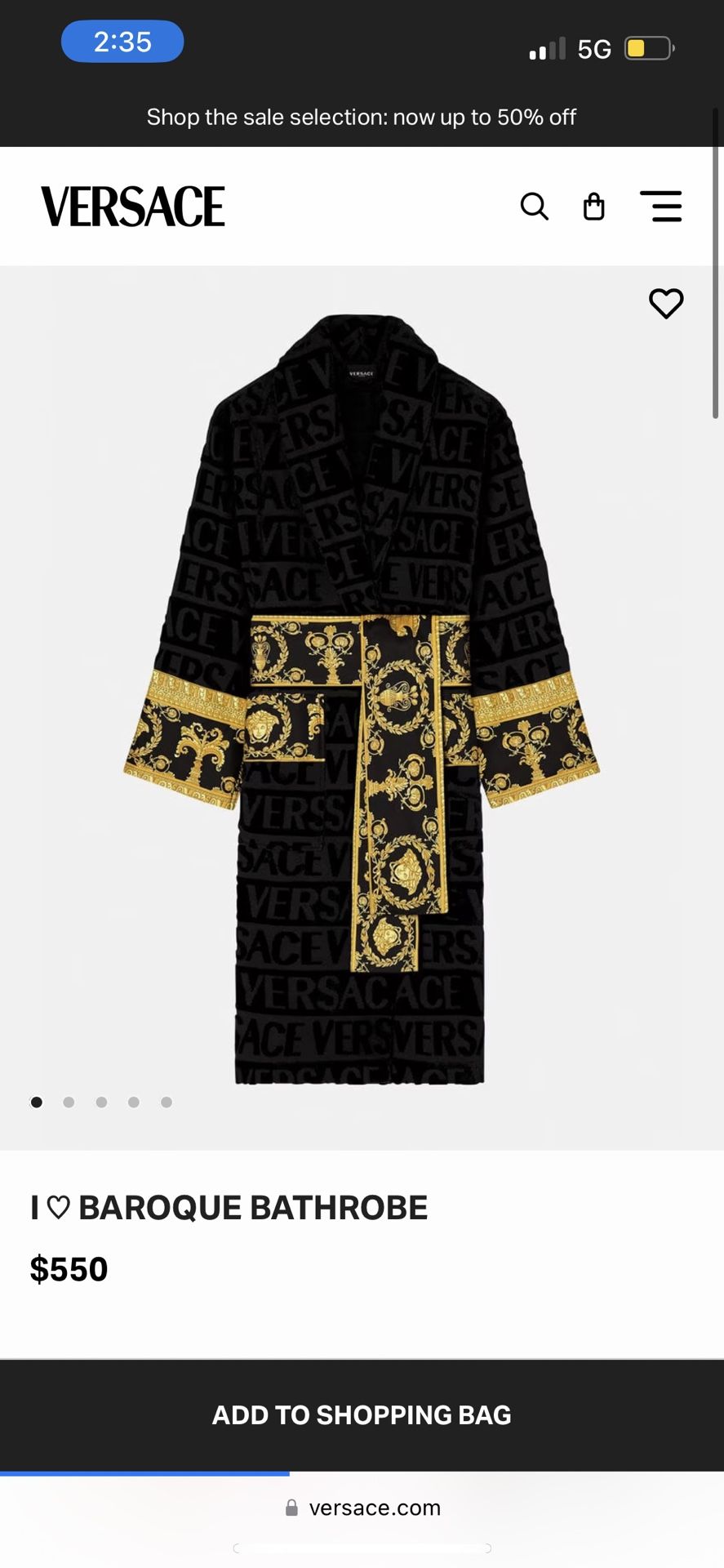 Versace men robe 