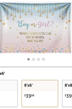 Boy Or Girl Twinkle Twinkle Little Star Backdrop