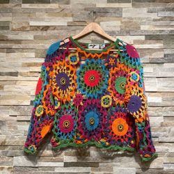 Vintage MY Beaded Crochet Top I
Boho Festival Knit, Rainbow
Mandala, Y2K (S-L)