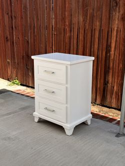 Solid Wood White Nightstand